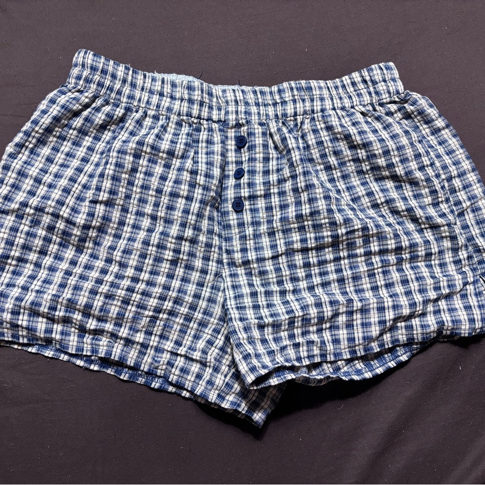 Blue Plaid Women's Shorts